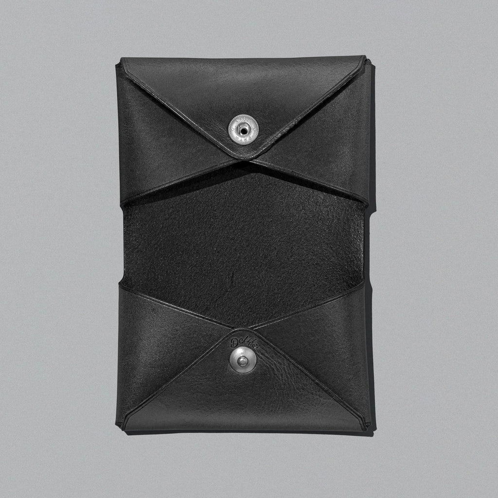 Delife ブラックレザーケース Minimal Name Card Case— DELIFE